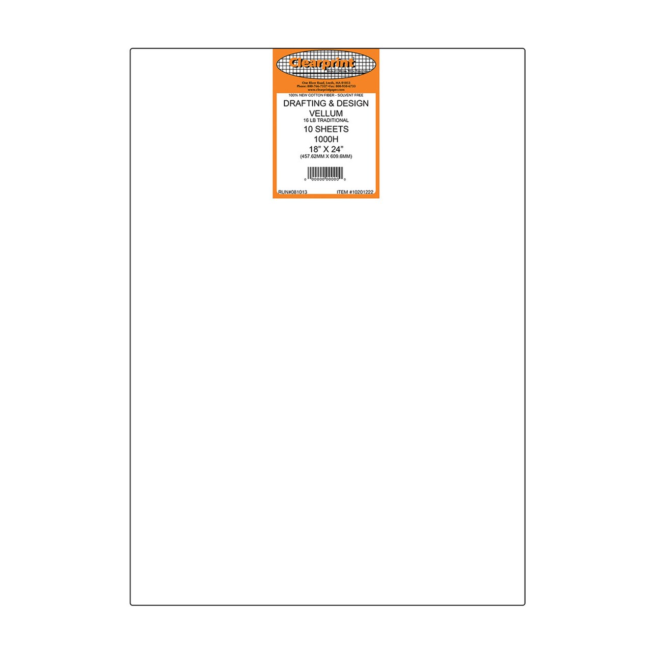 Clearprint 1000H Design Vellum Sheets, 16 lb., 100% Cotton, Pack